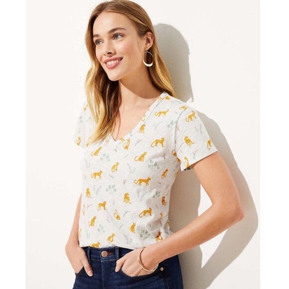 LOFT Vintage Soft Leopard Tee size S - Picture 1 of 5